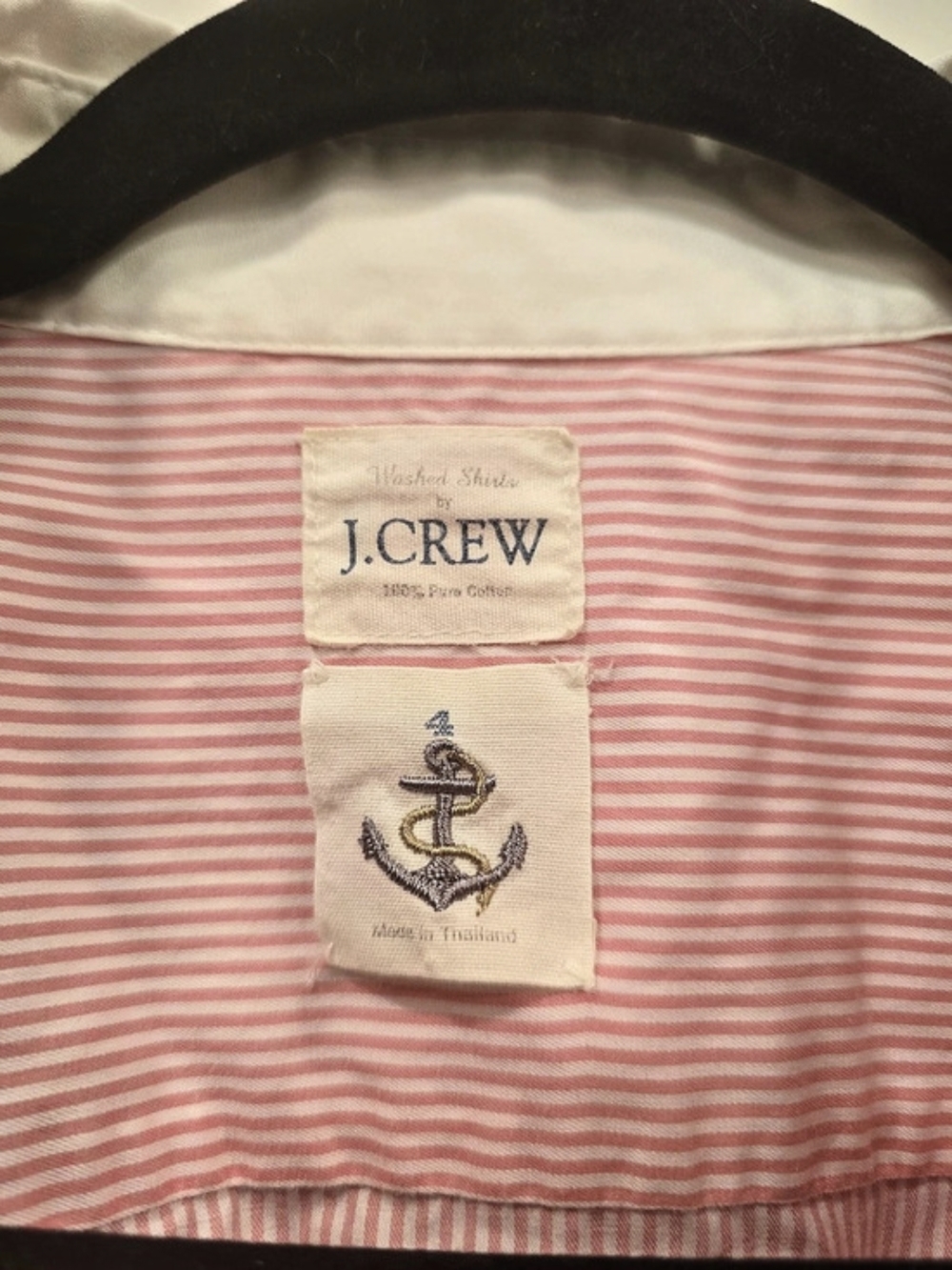 J.Crew Womens Size 4 Pink & White Striped Roll-Tab Sleeve Shirt Style 91358 SP08